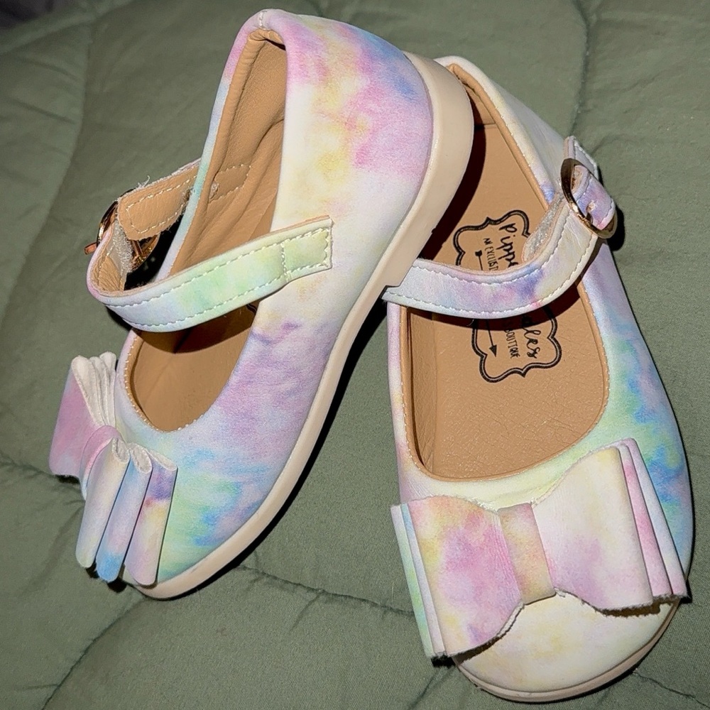 Pipperdoodles Bow Shoe -Colorful Mary Jane Style US Toddler size 8